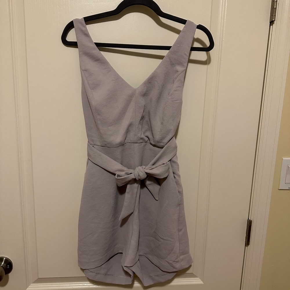 Aritzia Wilfred romper shorts in lavender with two way ties